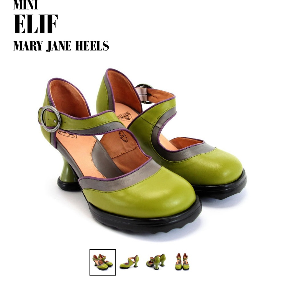 John Fluevog Women's Lime and Gray Heels, 10.5 - Picture 2 of 10